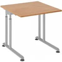 Hjh OFFICE PRO ZENO 8 S | 80x80 - 80 x 80 Walnoot/Zilver Tafelhoogte I In hoogte verstelbaar