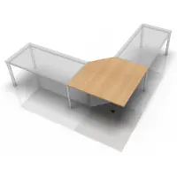 Hjh OFFICE PRO XBT12 G - trapeziumvormige plaat 120 x 120 Eiken