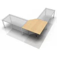 Hjh OFFICE PRO XBT12 G - trapeziumvormige plaat 120 x 120 Esdoorn