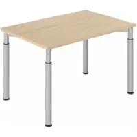 Hjh OFFICE PRO YAMA 12 S | 120x80 - 120x80 Eiken/Zilver Tafelhoogte I In hoogte verstelbaar