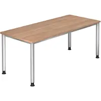 Hjh OFFICE PRO HILO 19 S - 180 x 80 Walnoot Tafelhoogte I In hoogte verstelbaar