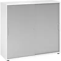 Hjh OFFICE PRO BETA 1753S - Hoogte van de map | 3 OH Schuifwandkast Wit/Zilver