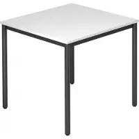 Hjh OFFICE PRO DORAN DR08 D - Wit 80 x 80 met ronde buis / Zwart