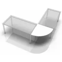 Hjh OFFICE PRO XBE91 W - Hoek rond 80 x 80 Wit