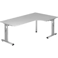 Hjh OFFICE PRO MEGA 82 S - Hout C Voet zilver 200 x 120 Grijs/Zilver Tafelhoogte I In hoogte verstelbaar