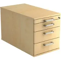 Hjh OFFICE PRO SIGNA TC30 CE - Rolcontainer Esdoorn Hout met 3 lades Chrome metaal handgreep