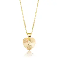 Montebello Ketting Amy KHG442 - Swarovski Hart - 925 Zilver Verguld - Ø10mm - 45cm