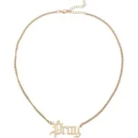 Mister tee Pray Chunky Necklace Goud Man