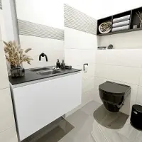 Mondiaz Olan 80cm toiletmeubel talc met wastafel urban midden geen kraangat