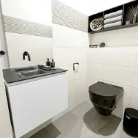 Mondiaz olan 60 cm toiletmeubel talc. Lex wastafel urban links geen kraangat