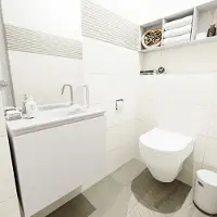 Mondiaz Olan 60cm toiletmeubel linen met wastafel talc rechts 1 kraangat