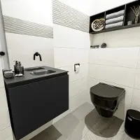 Mondiaz Olan 60cm toiletmeubel urban met wastafel urban rechts geen kraangat
