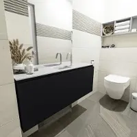 Mondiaz Olan 120cm toiletmeubel urban met wastafel talc midden 1 kraangat