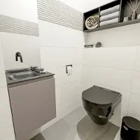 Mondiaz olan 40 cm toiletmeubel smoke. Lex wastafel urban links geen kraangat