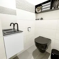 Mondiaz olan 40 cm toiletmeubel talc. Lex wastafel urban links 1 kraangat