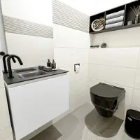 Mondiaz Olan 60cm toiletmeubel talc met wastafel urban links 1 kraangat