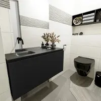 Mondiaz Olan 100cm toiletmeubel urban met wastafel urban links geen kraangat