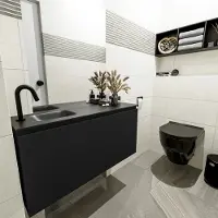 Mondiaz OLAN 100cm toiletmeubel urban. LEX wastafel urban links 1 kraangat