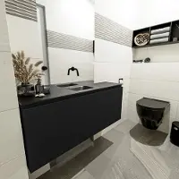Mondiaz Olan 120cm toiletmeubel urban met wastafel urban midden geen kraangat