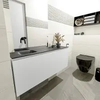 Mondiaz olan 120 cm toiletmeubel talc. Lex wastafel urban links geen kraangat