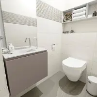 Mondiaz Olan 60cm toiletmeubel smoke met wastafel talc midden 1 kraangat