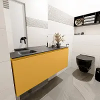 Mondiaz Olan 120cm toiletmeubel ocher met wastafel urban links geen kraangat