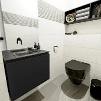 Mondiaz Olan 60cm toiletmeubel urban met wastafel urban links geen kraangat