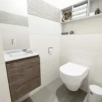Mondiaz Olan 40cm toiletmeubel dark brown met wastafel talc links geen kraangat
