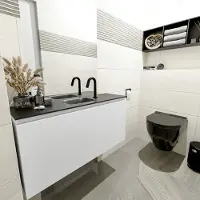 Mondiaz Olan 100cm toiletmeubel talc met wastafel urban midden 1 kraangat
