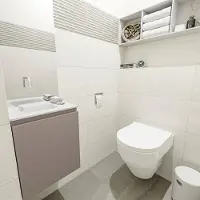 Mondiaz Olan 40cm toiletmeubel smoke met wastafel talc links geen kraangat