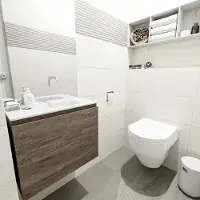 Mondiaz OLAN 60cm toiletmeubel dark brown. LEX wastafel talc rechts geen kraangat