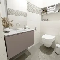 Mondiaz Olan 80cm toiletmeubel smoke met wastafel talc midden geen kraangat