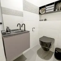 Mondiaz olan 60 cm toiletmeubel smoke. Lex wastafel urban rechts 1 kraangat