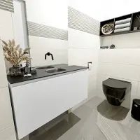 Mondiaz Olan 100cm toiletmeubel talc met wastafel urban midden geen kraangat