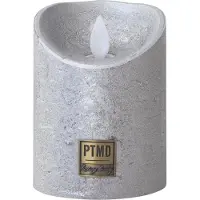 Ptmd led light kaars met beweegbare vlam zilver s