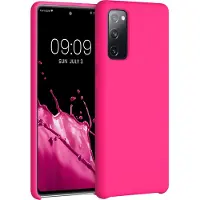 Kwmobile telefoonhoesje geschikt voor Samsung Galaxy S20 FE - Hoesje met siliconen coating - Smartphone case in neon roze