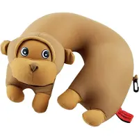 Cuddlebug nekkussen Monkey 30 x 30 cm bruin