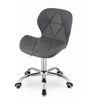 Leobert Bureaustoel AVOLA DORY-21 Grijs, Kunstleer Zitting, Ergonomisch en Verstelbare Zithoogte, 5-Poot Chrome Basis, Geschikt voor Thuis en Kantoor, Max. 110 kg