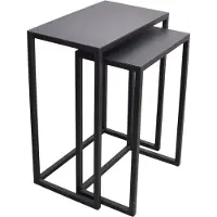 Loft42 Brick set van 2 bijzettafels - Metaal - Zwart - 64x51x31