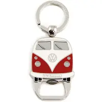 VW Collection - Volkswagen sleutelhanger-ring sleutelaccessoire sleutelhouder met bierflesopener in T1 Bulli Bus-design (blauw)