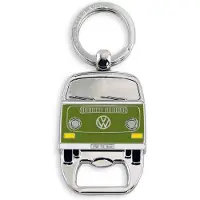 VW Collection - Volkswagen sleutelhanger accessoire sleutelhanger met bierflesopener in T2 Bulli Bus design (groen)