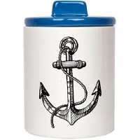 Kitsch Kitchen | Voorraadpot Anchor keramiek wit x16 cm voorraadpotten | NADUVI