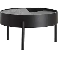Woud Arc salontafel Ø66 cm zwartgeverfd essen