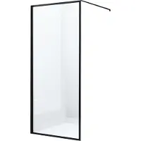 Diamond Line Inloopdouche Bailey 80x200cm Antikalk Helder Glas Mat Zwart 8mm Veiligheidsglas Easy Clean