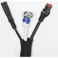 Cavus polyester kabelsleeve zelfsluitend - 19mm / zwart - 1,5 meter