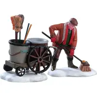 Lemax Kerstdorpminiatuur Street Sweeper (straatveger) 2-delig 9,7 X 3,5 X 6,8 Cm