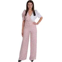 Forever Unique Roze-wit, elegant jumpsuit/broekpak - L