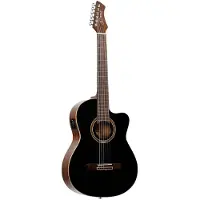 Ortega Performer Series RCE238SN-BKT Full-Size Guitar Black elektrisch-akoestische klassieke gitaar met gigbag
