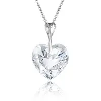 Montebello Ketting Pim HZ453 - Swarovski Hart - 925 Zilver Gerhod. - Ø14mm - 40cm