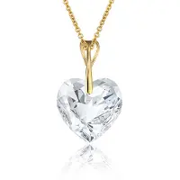 Montebello Ketting Pim HG453 - Swarovski Hart - 925 Zilver Verguld - Ø14mm - 40cm